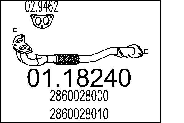 MTS kipufogócső 01.18240