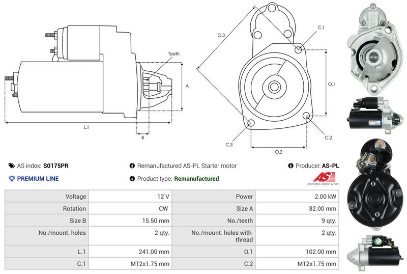 AS-PL S0175PR Starteris