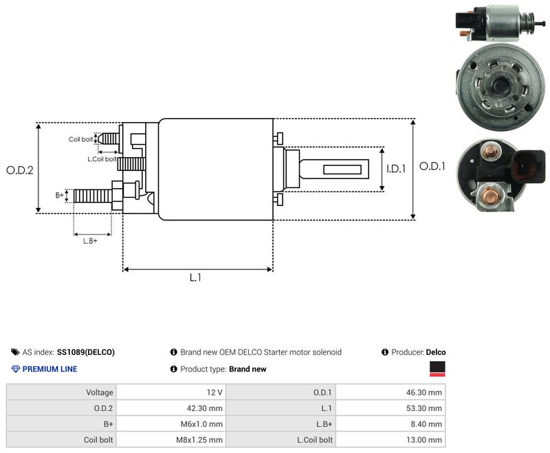 Magnetlülitus, starter, AS-PL SS1089(DELCO)