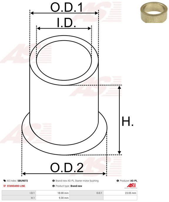 Puks, starterivõll, AS-PL SBU9072