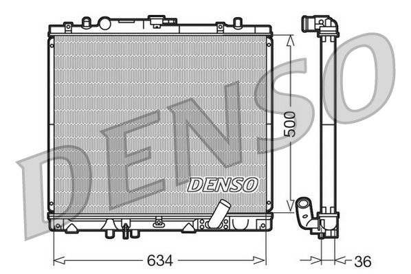 Радіатор, система охолодження двигуна, Denso DRM45020