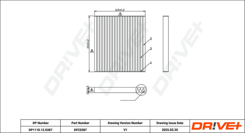 Filtru, aer habitaclu DP1110.12.0387 Dr!ve+