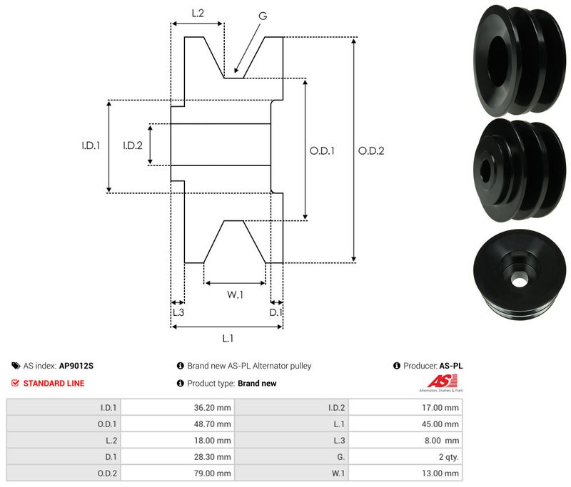 Rihmaratas, generaator, AS-PL AP9012S