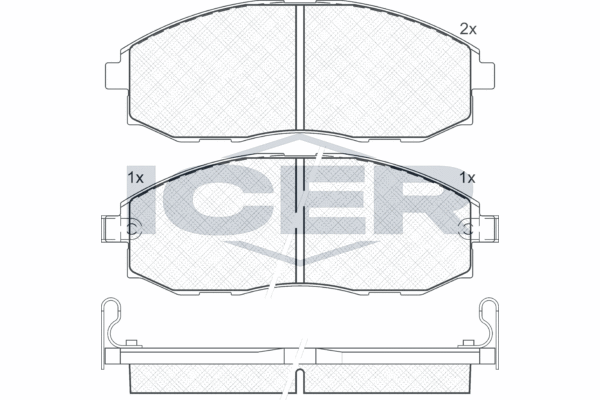 Комплект гальмівних накладок, дискове гальмо, Icer 141266