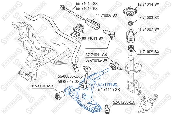 STELLOX 57-71114-SX Control/Trailing Arm, wheel suspension