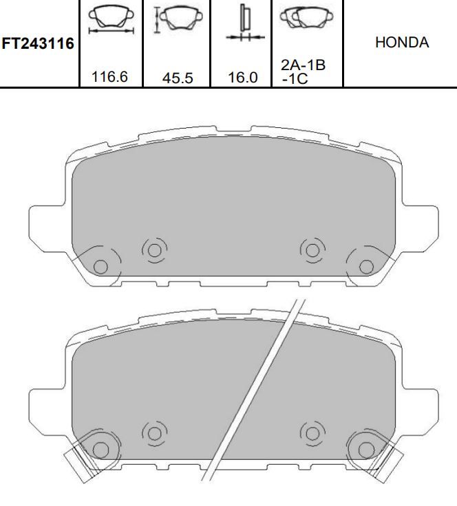 Комплект гальмівних накладок, дискове гальмо, Kavo Parts KBP-2065