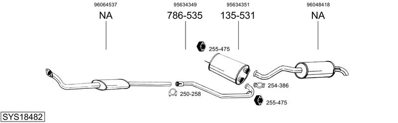 BOSAL kipufogórendszer SYS18482