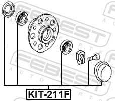 Комплект колісних підшипників, Febest KIT-211F