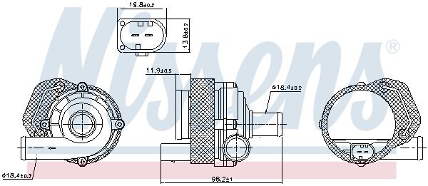 NISSENS 831065 Water Pump, engine cooling