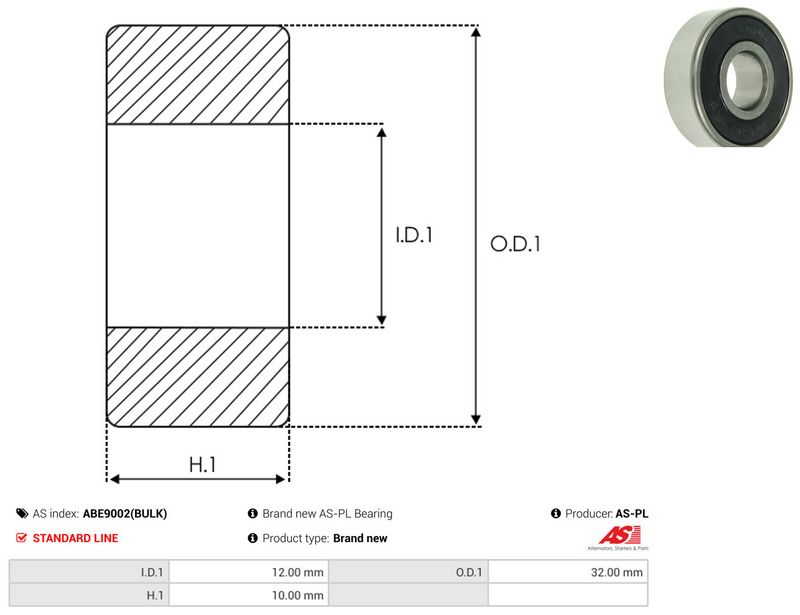 AS-PL ABE9002(BULK) Bearing