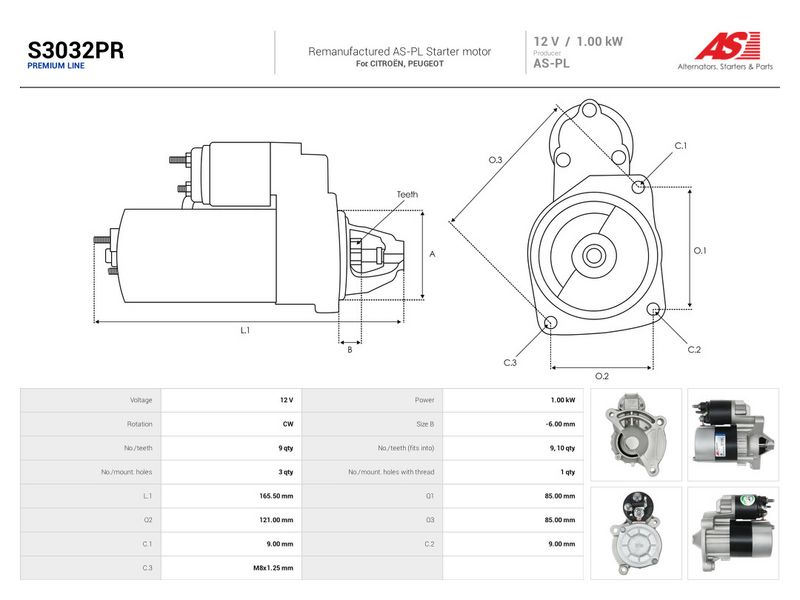 Starter, AS-PL S3032PR
