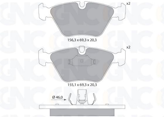 1-GNC P1301 - Brake Pad Set, disc brake