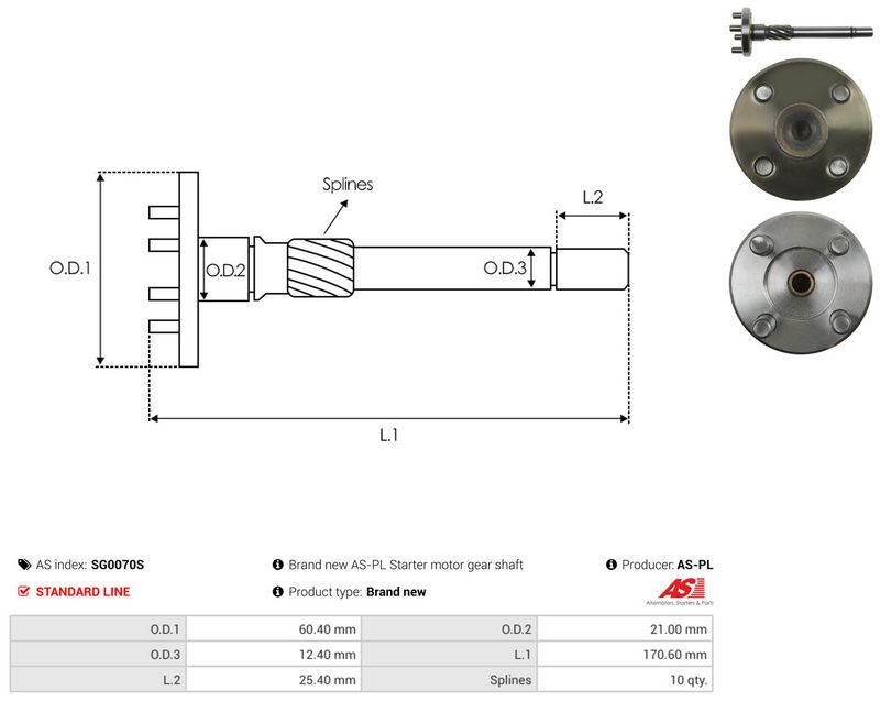 AS-PL SG0070S Repair Kit, starter