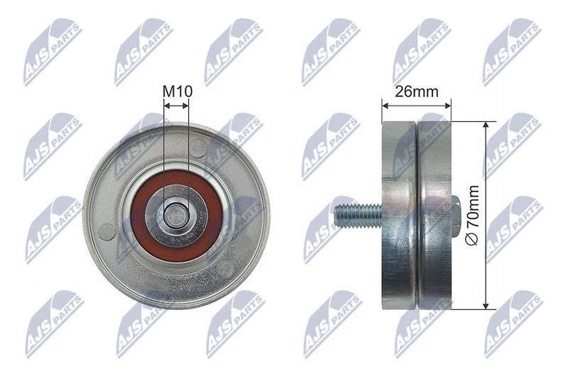 NTY RNK-CH-020 - Deflection/Guide Pulley, V-ribbed belt