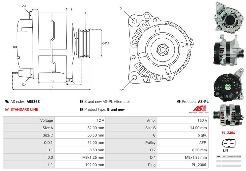 AS-PL A0536S Alternator