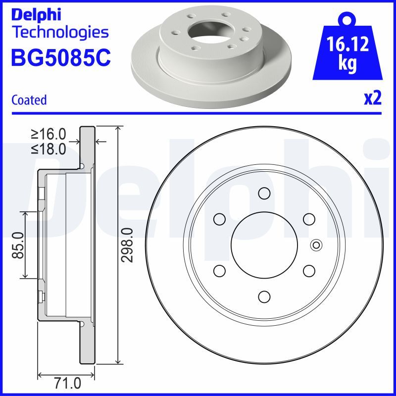 Гальмівний диск, Delphi BG5085C