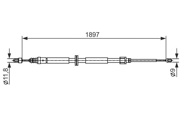 BOSCH huzal, rögzítőfék 1 987 482 433