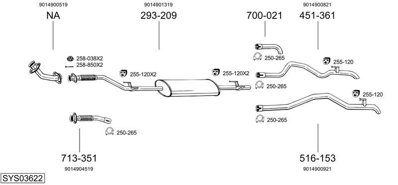 BOSAL kipufogórendszer SYS03622