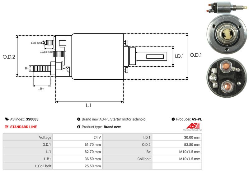 Magnetlülitus, starter, AS-PL SS0083