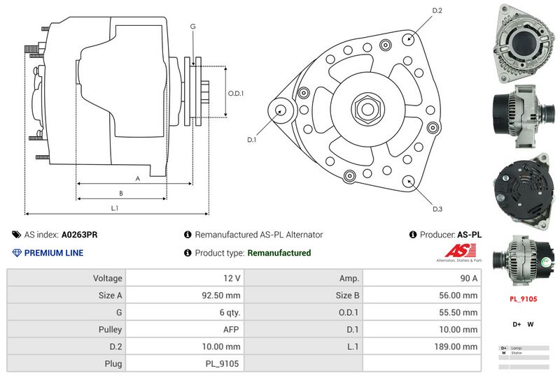 AS-PL A0263PR Alternator