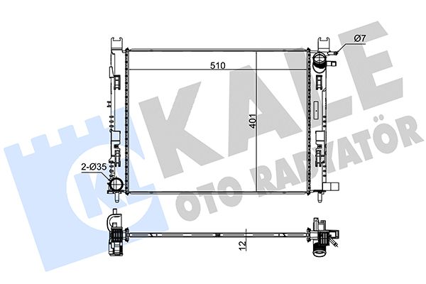 Радіатор, система охолодження двигуна, Kale Oto Radyatör 305900
