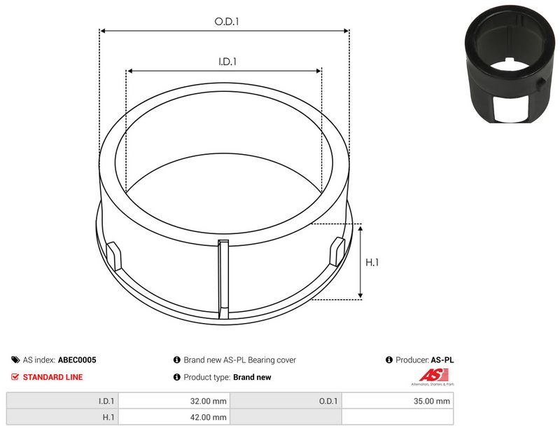 AS-PL ABEC0005 Protective Cap, alternator