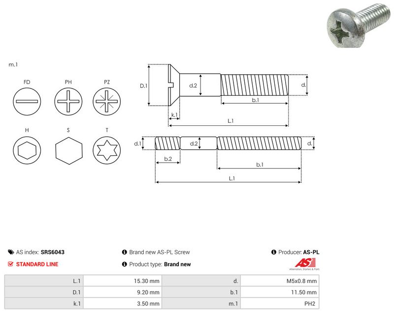 AS-PL SRS6043 Repair Set, alternator