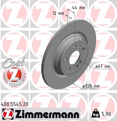 Гальмівний диск, Zimmermann 400554520