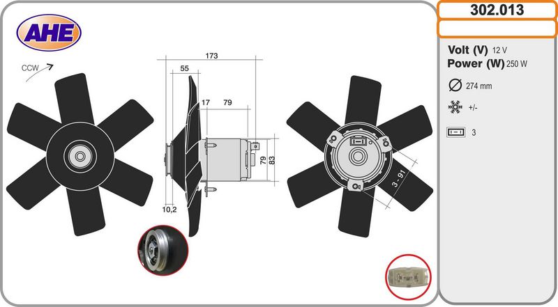 AHE 302.013 - Fan, engine cooling