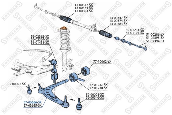 STELLOX 57-03666-SX Control/Trailing Arm, wheel suspension