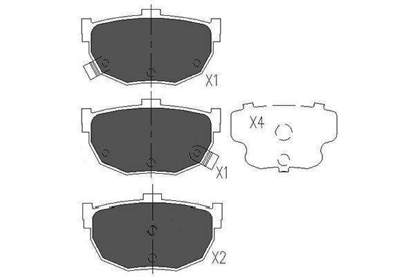 Комплект гальмівних накладок, дискове гальмо, Kavo Parts KBP-6544