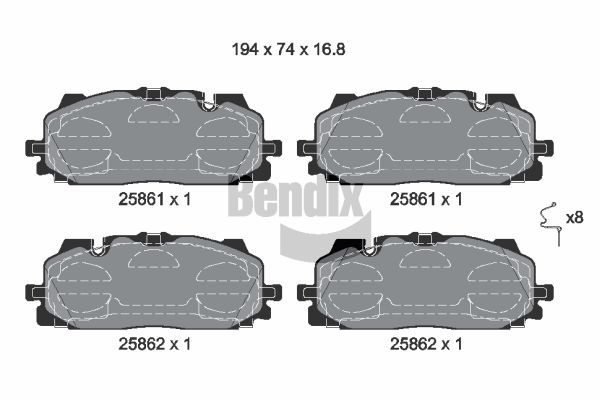 BENDIX Braking fékbetétkészlet, tárcsafék BPD1427