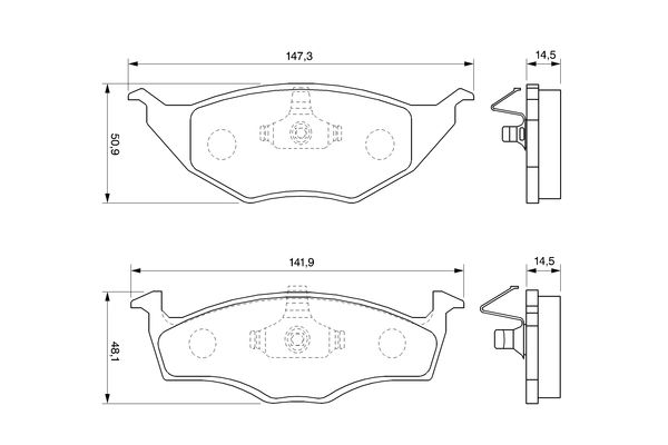 BOSCH Volkswagen тормозные колодки передние Lupo