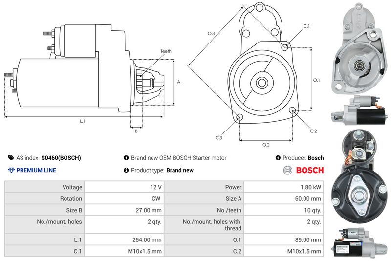 AS-PL S0460(BOSCH) Starter