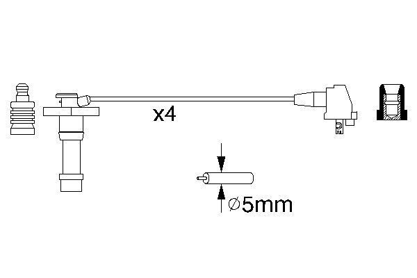 BOSCH. B928 дроти високого напруги 4шт. TOYOTA Carina E, Corolla, Celica