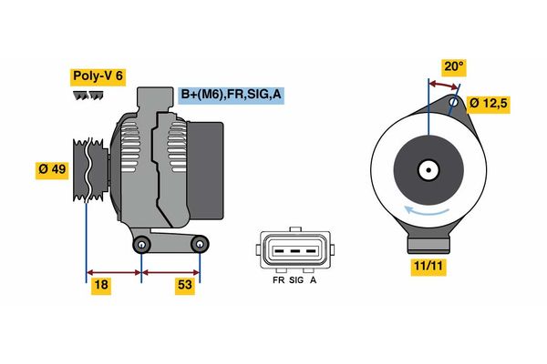 BOSCH Dynamo / Alternator 0 986 080 700