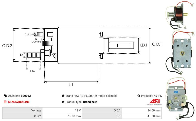 AS-PL SS0032 Solenoid Switch, starter