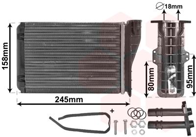 Теплообмінник, система опалення салону, Van Wezel 43006249