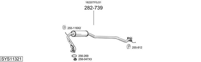 BOSAL kipufogórendszer SYS11321