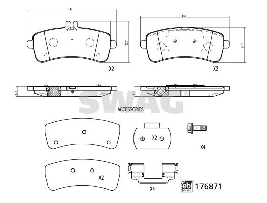 SWAG 33 10 7369 Brake Pad Set, disc brake