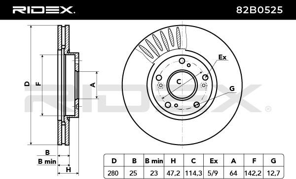 спирачен диск RIDEX