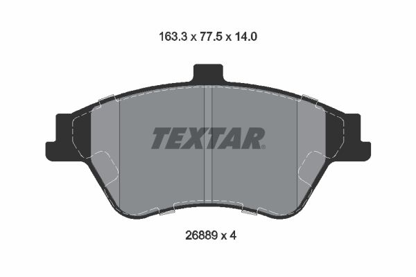 TEXTAR 2688901 - Diskinių stabdžių kaladėlių komplektas
