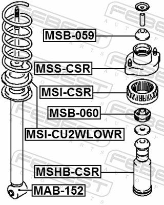 FEBEST MSB-059 Spacer Bush, shock absorber