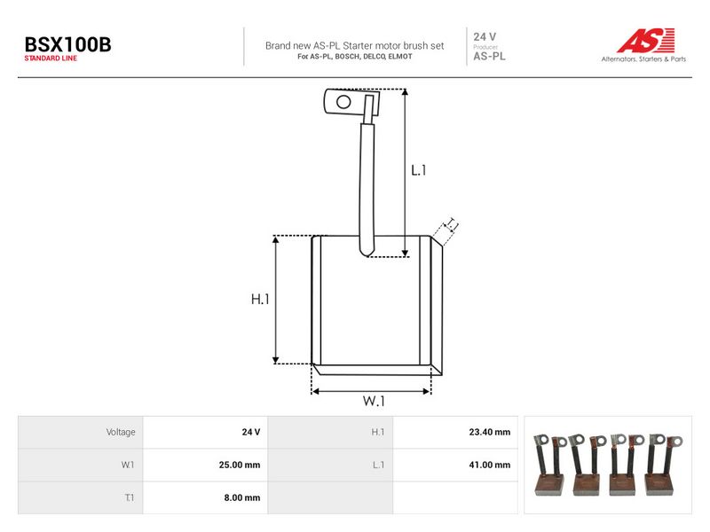 Süsinikuhari, starter, AS-PL BSX100B