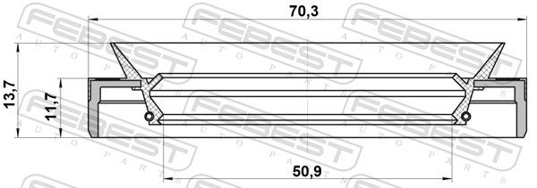 FEBEST 95MES-52701214R Shaft Seal, propshaft centre bearing