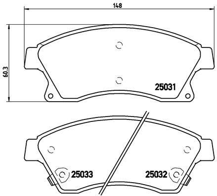 Колодка тормозов. диск. CHEVROLET CRUZE 09- OPEL ASTRA J передн. (выр-во BREMBO)