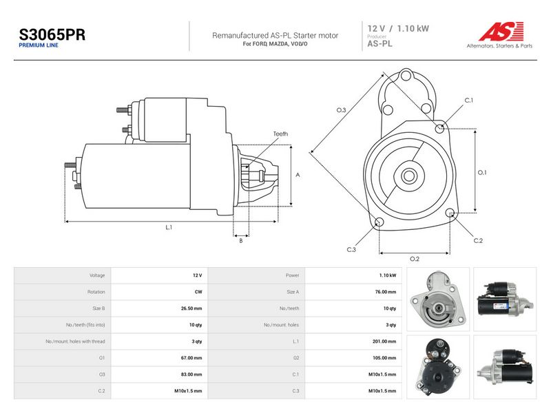 Starter, AS-PL S3065PR
