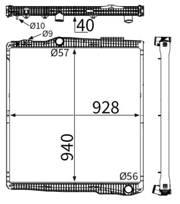 chladič vodní SCANIA s rámem CR2782000S