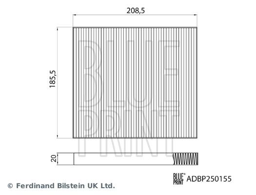 Filter, salongiõhk, BLUE PRINT ADBP250155