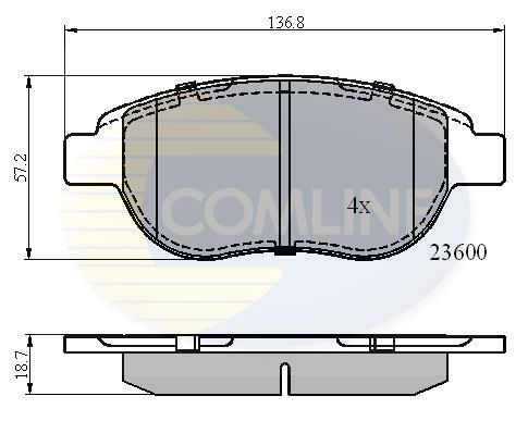 Комплект гальмівних накладок, дискове гальмо, Comline CBP01038